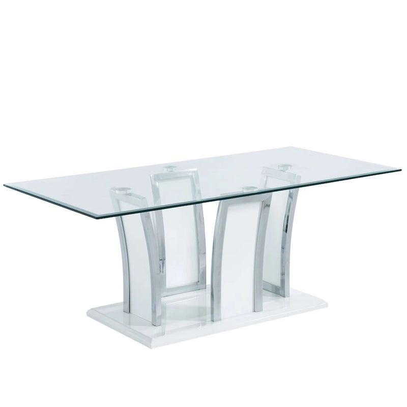Ensemble de 2 tables d'appoint modernes à plateau en verre