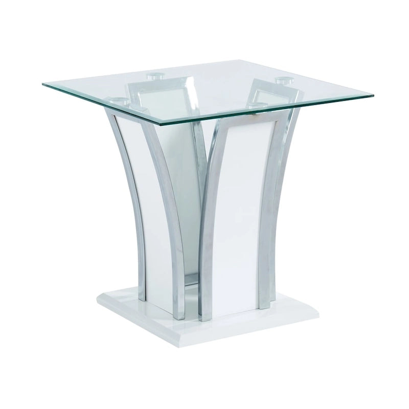 Ensemble de 2 tables d'appoint modernes à plateau en verre