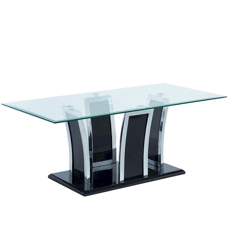 Ensemble de 2 tables d'appoint modernes à plateau en verre