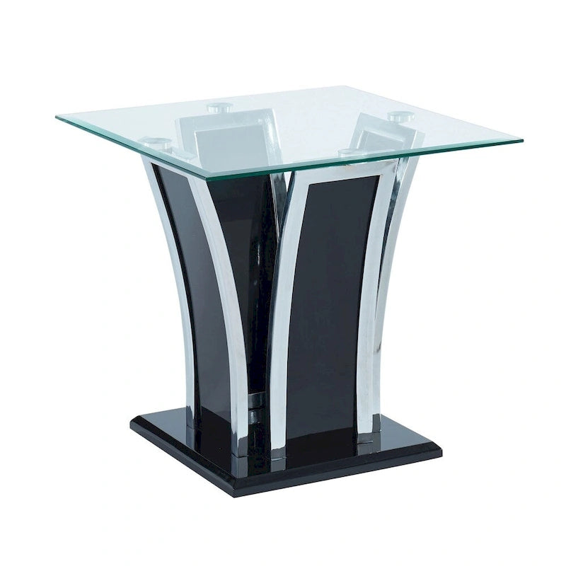 Ensemble de 2 tables d'appoint modernes à plateau en verre