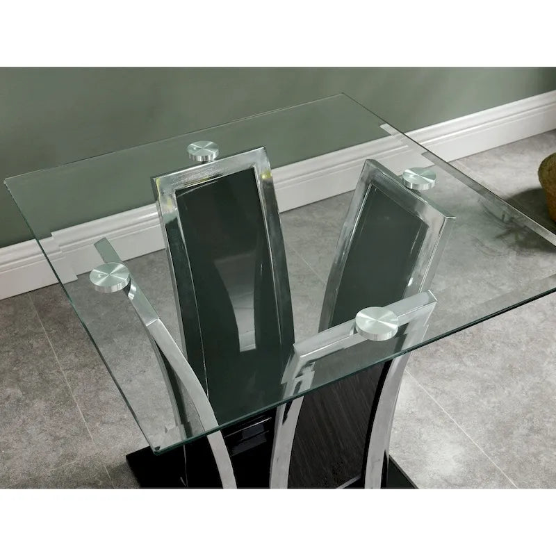 Ensemble de 2 tables d'appoint modernes à plateau en verre