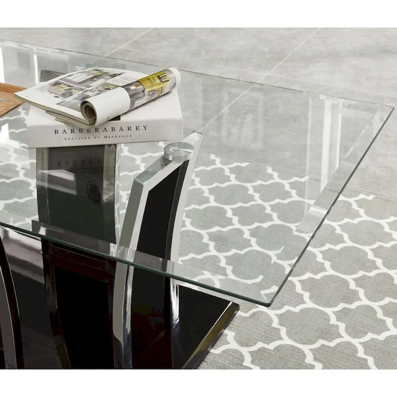 Ensemble de 2 tables d'appoint modernes à plateau en verre