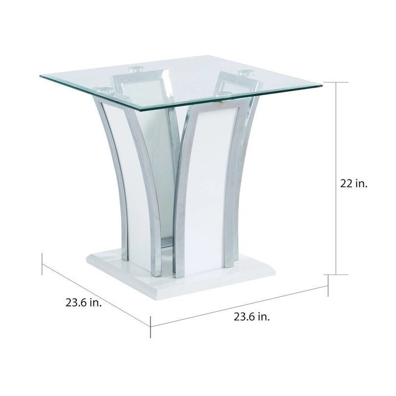 Ensemble de 2 tables d'appoint modernes à plateau en verre