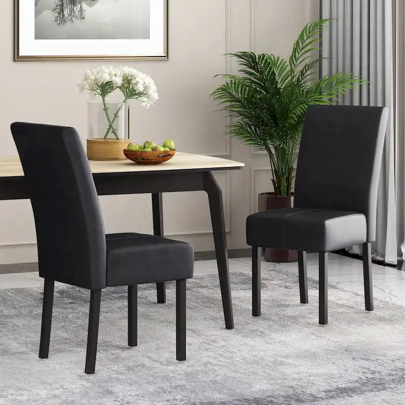 Chaises de salle à manger capitonnées à surpiqûre en T, lot de 2