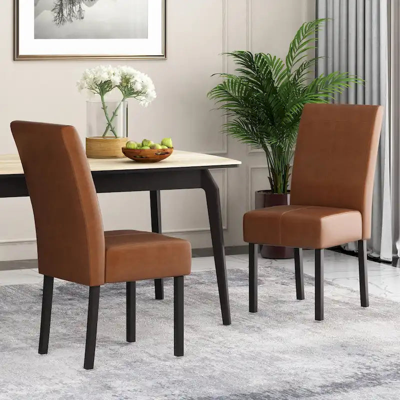 Chaises de salle à manger capitonnées à surpiqûre en T, lot de 2