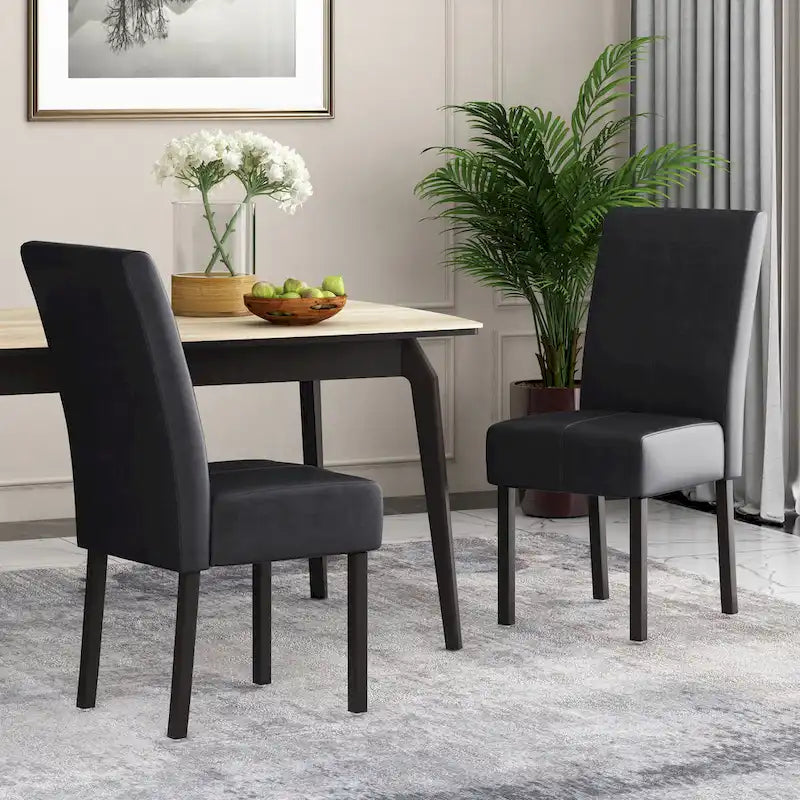 Chaises de salle à manger capitonnées à surpiqûre en T, lot de 2