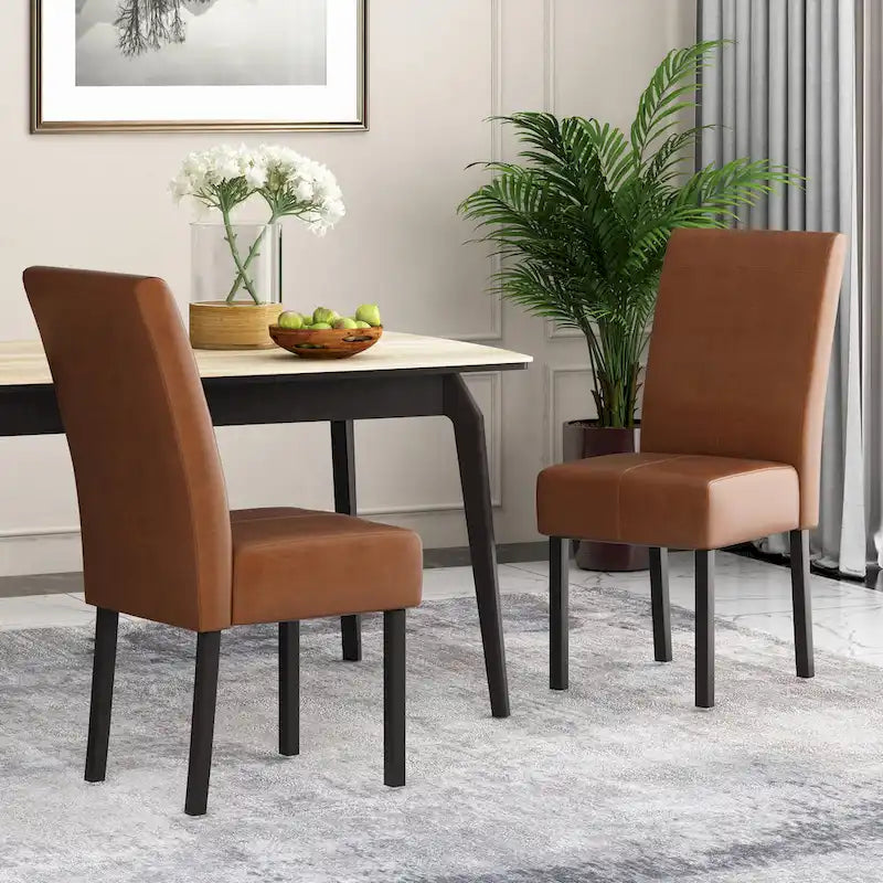 Chaises de salle à manger capitonnées à surpiqûre en T, lot de 2