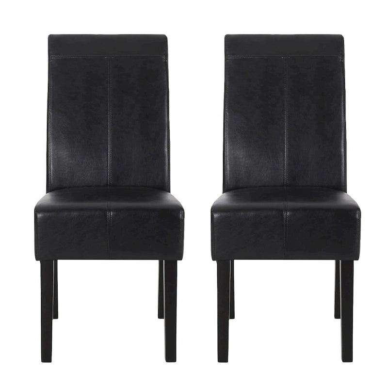 Chaises de salle à manger capitonnées à surpiqûre en T, lot de 2