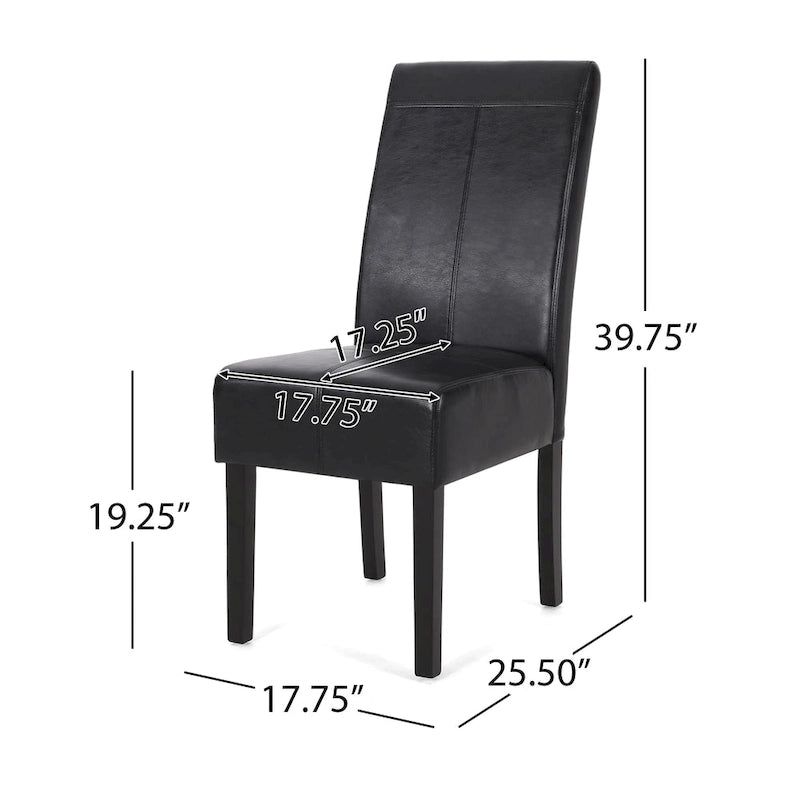 Chaises de salle à manger capitonnées à surpiqûre en T, lot de 2