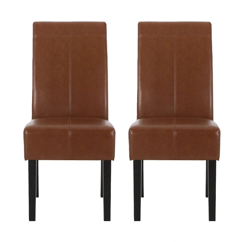Chaises de salle à manger capitonnées à surpiqûre en T, lot de 2