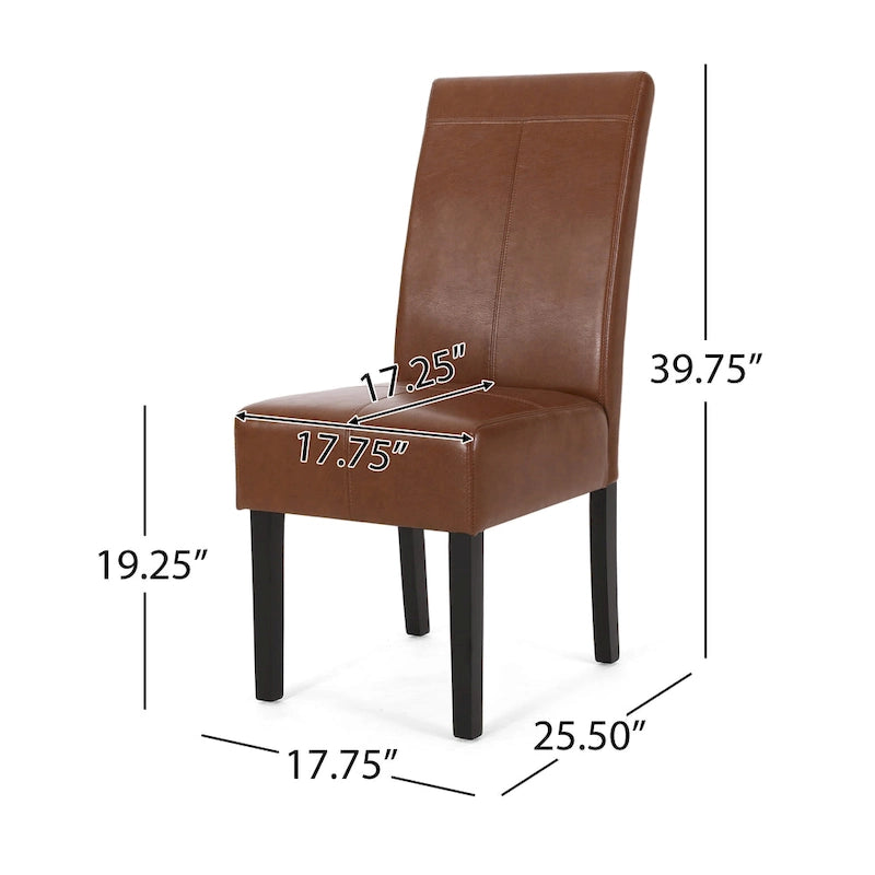 Chaises de salle à manger capitonnées à surpiqûre en T, lot de 2
