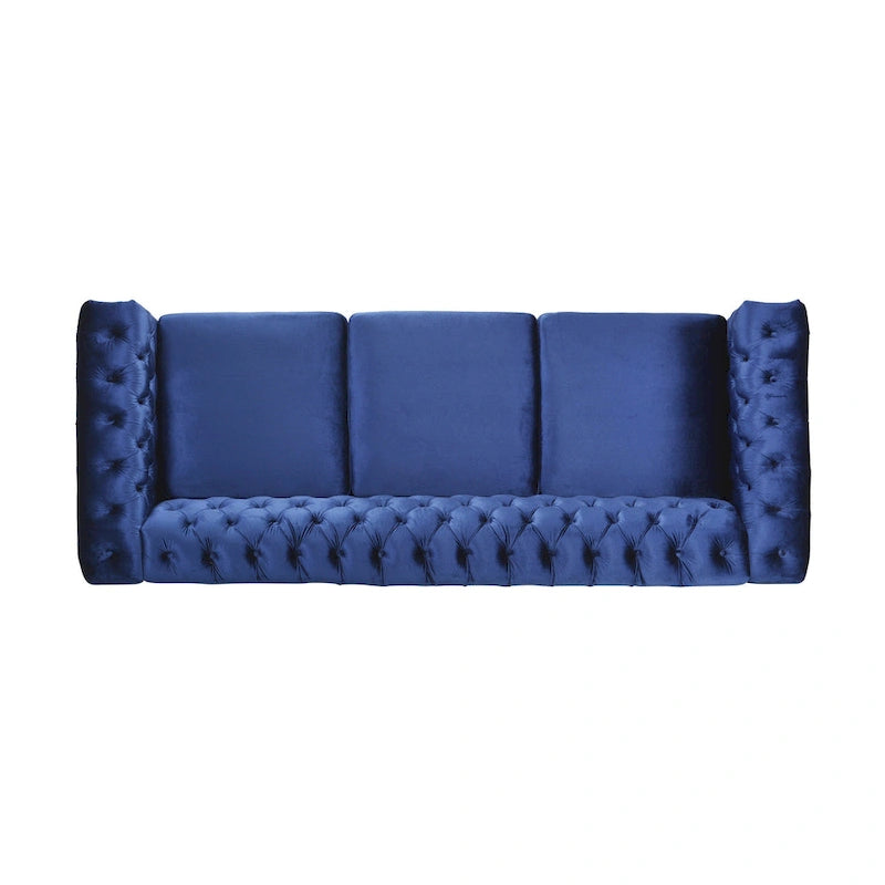 Canapé en velours capitonné avec clous décoratifs
