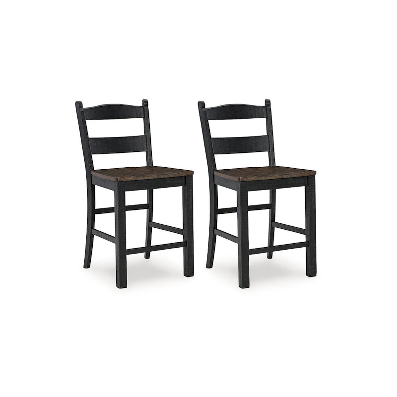 Tabouret de bar hauteur comptoir Noir/Brun 20L x 22P x 39H