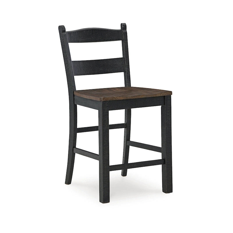 Tabouret de bar hauteur comptoir Noir/Brun 20L x 22P x 39H
