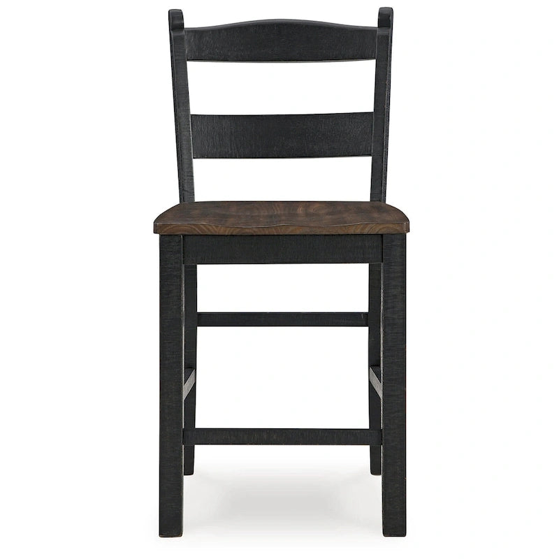 Tabouret de bar hauteur comptoir Noir/Brun 20L x 22P x 39H