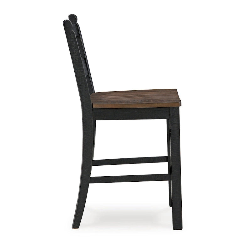 Tabouret de bar hauteur comptoir Noir/Brun 20L x 22P x 39H