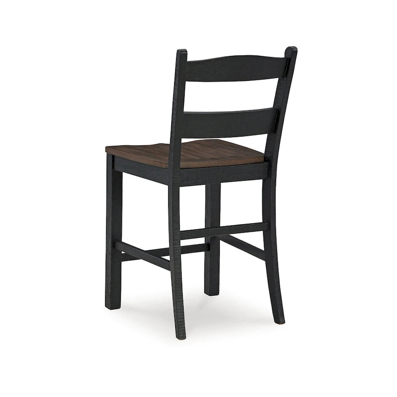 Tabouret de bar hauteur comptoir Noir/Brun 20L x 22P x 39H