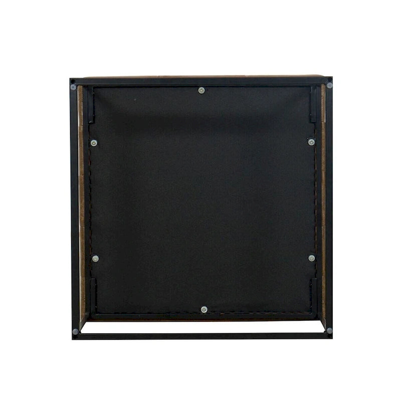 Pouf de cocktail carré en similicuir capitonné