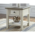 Table d'appoint de ferme antique blanche et marron