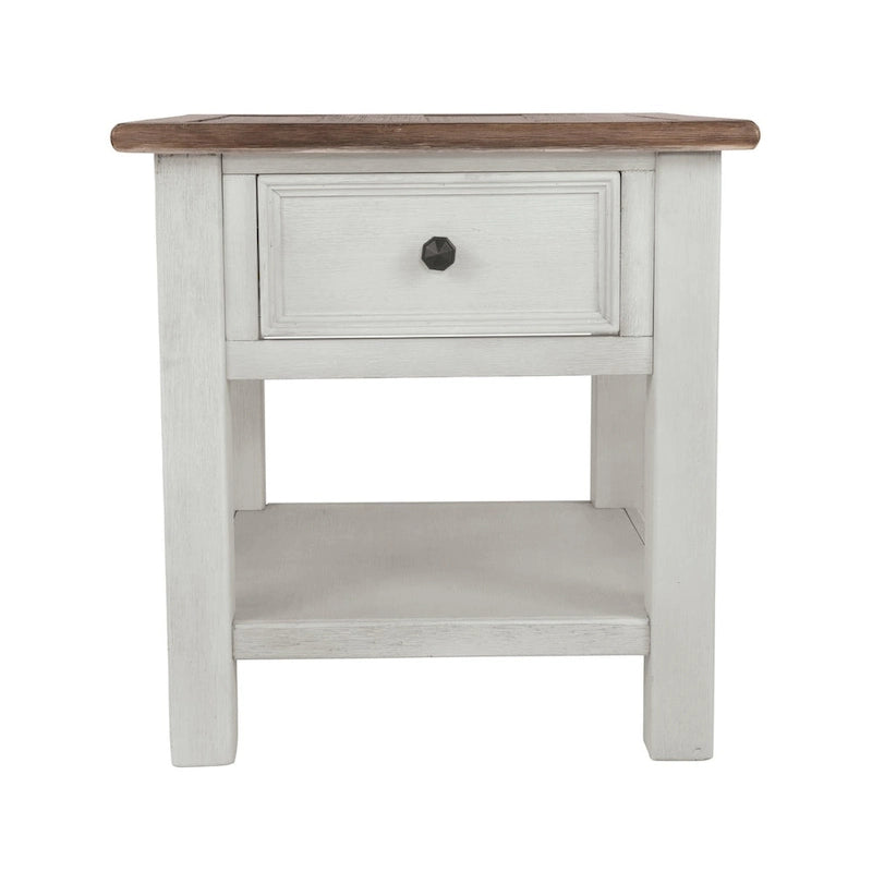 Table d'appoint de ferme antique blanche et marron