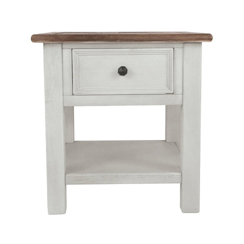 Table d'appoint de ferme antique blanche et marron