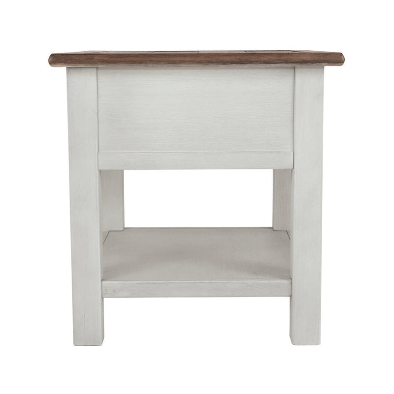 Table d'appoint de ferme antique blanche et marron