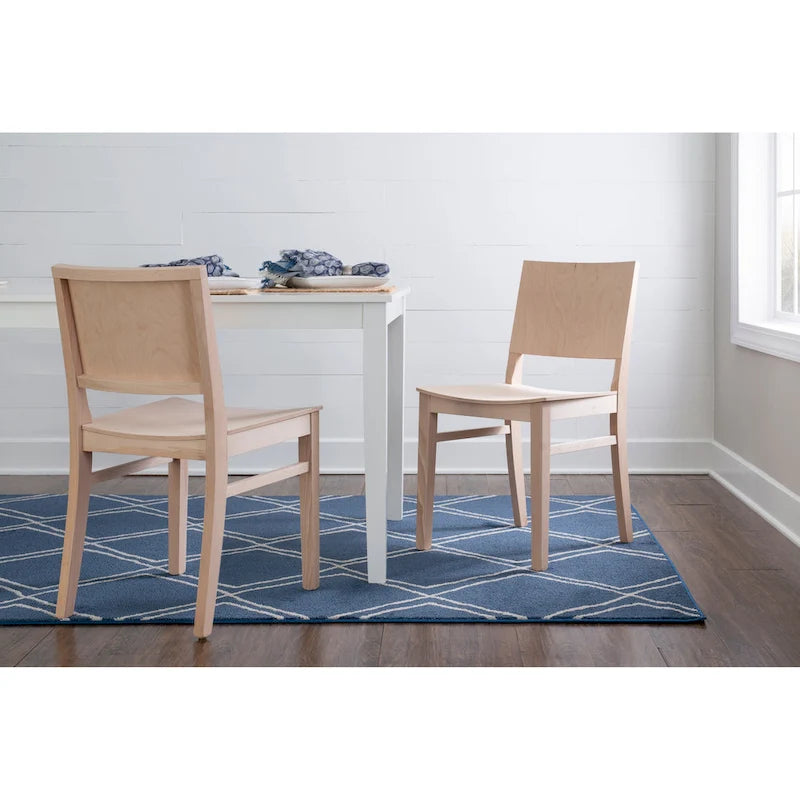 Chaise d'appoint mi-siècle en hêtre massif, lot de 2