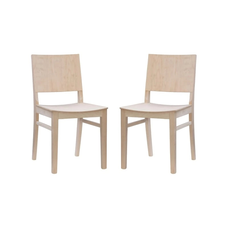 Chaise d'appoint mi-siècle en hêtre massif, lot de 2