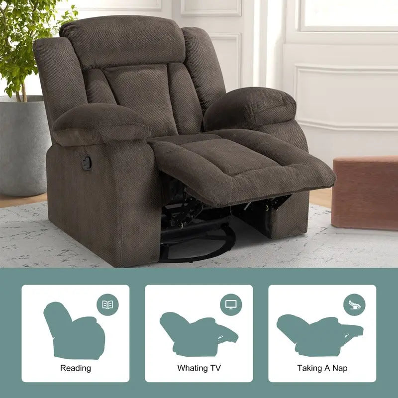 Fauteuil inclinable rembourré à bascule et pivotant