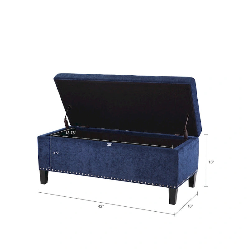 Banc de rangement capitonné à fermeture douce