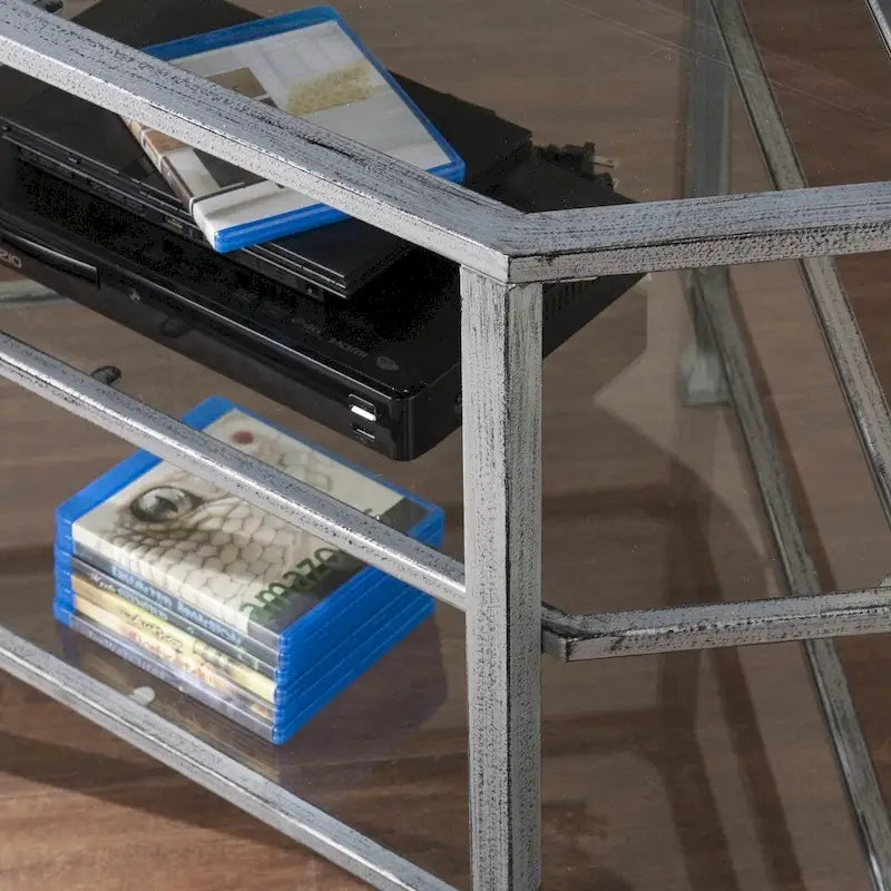 Meuble TV d'angle en métal pour téléviseurs jusqu'à 33,25 po