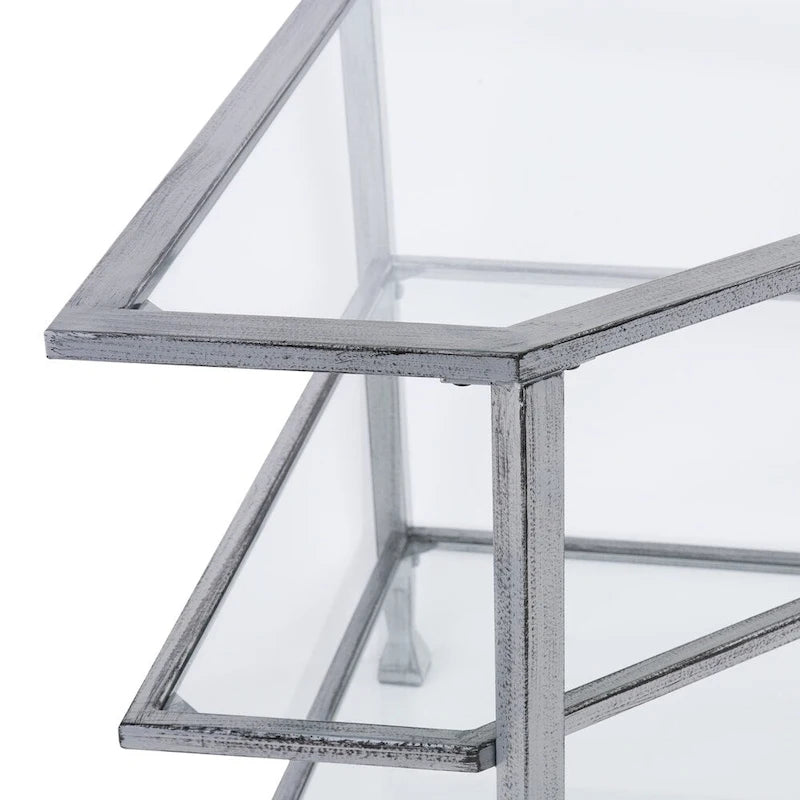 Meuble TV d'angle en métal pour téléviseurs jusqu'à 33,25 po