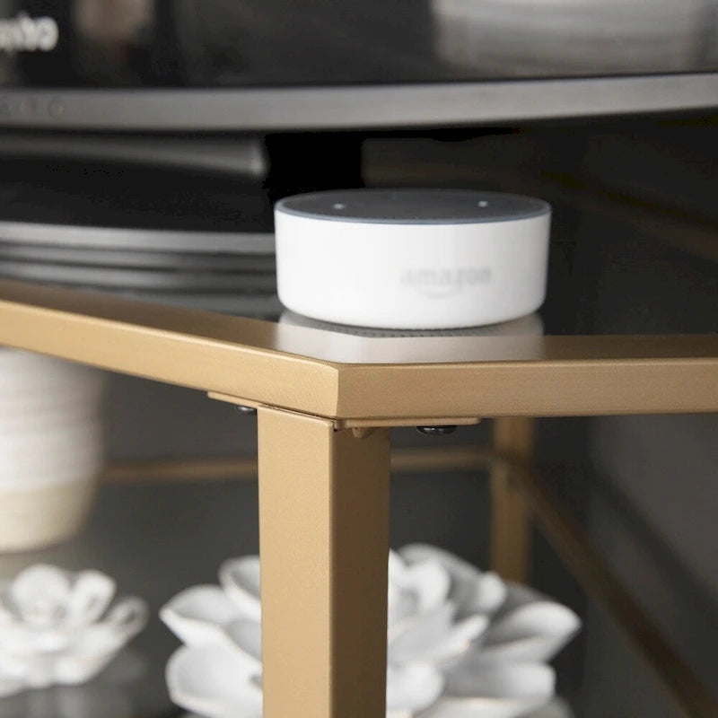 Meuble TV d'angle en métal pour téléviseurs jusqu'à 33,25 po