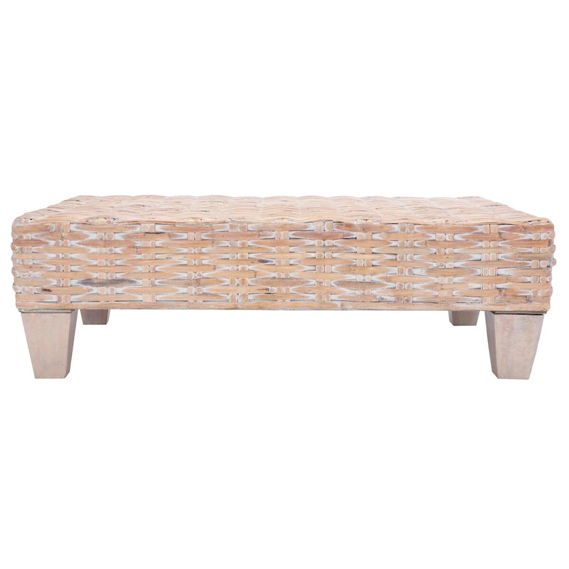 Banc en osier naturel lavé 41L x 28P x 12H