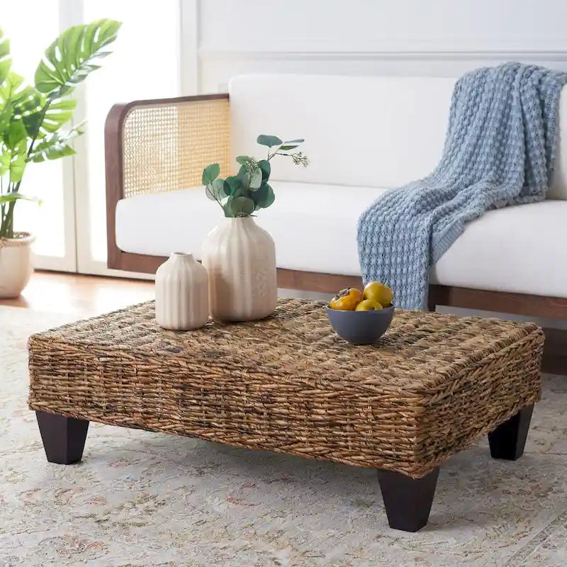 Banc en osier naturel lavé 41L x 28P x 12H