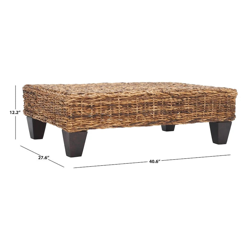 Banc en osier naturel lavé 41L x 28P x 12H