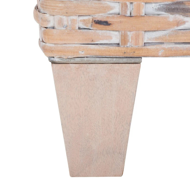 Banc en osier naturel lavé 41L x 28P x 12H