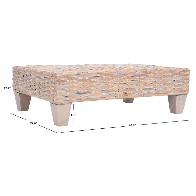 Banc en osier naturel lavé 41L x 28P x 12H