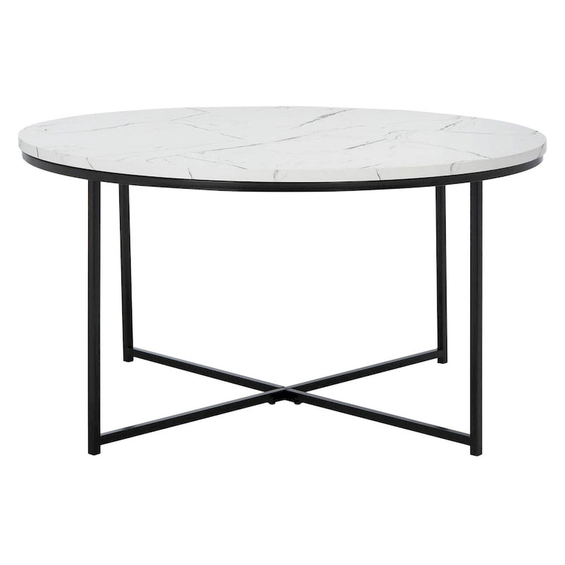 Table basse ronde imitation marbre 35" L x 35" P x 19" H