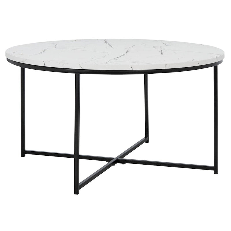 Table basse ronde imitation marbre 35" L x 35" P x 19" H