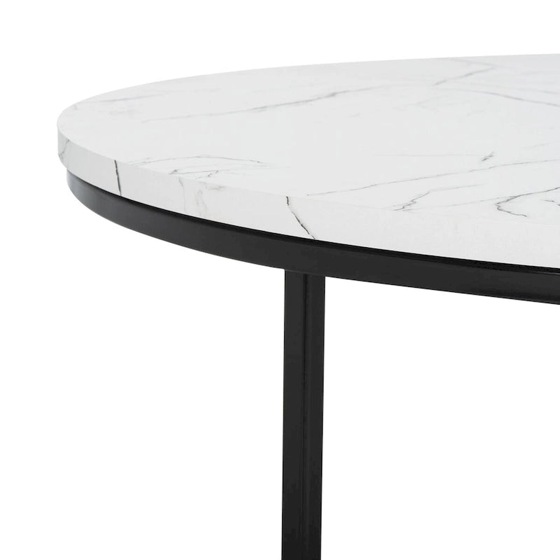 Table basse ronde imitation marbre 35" L x 35" P x 19" H