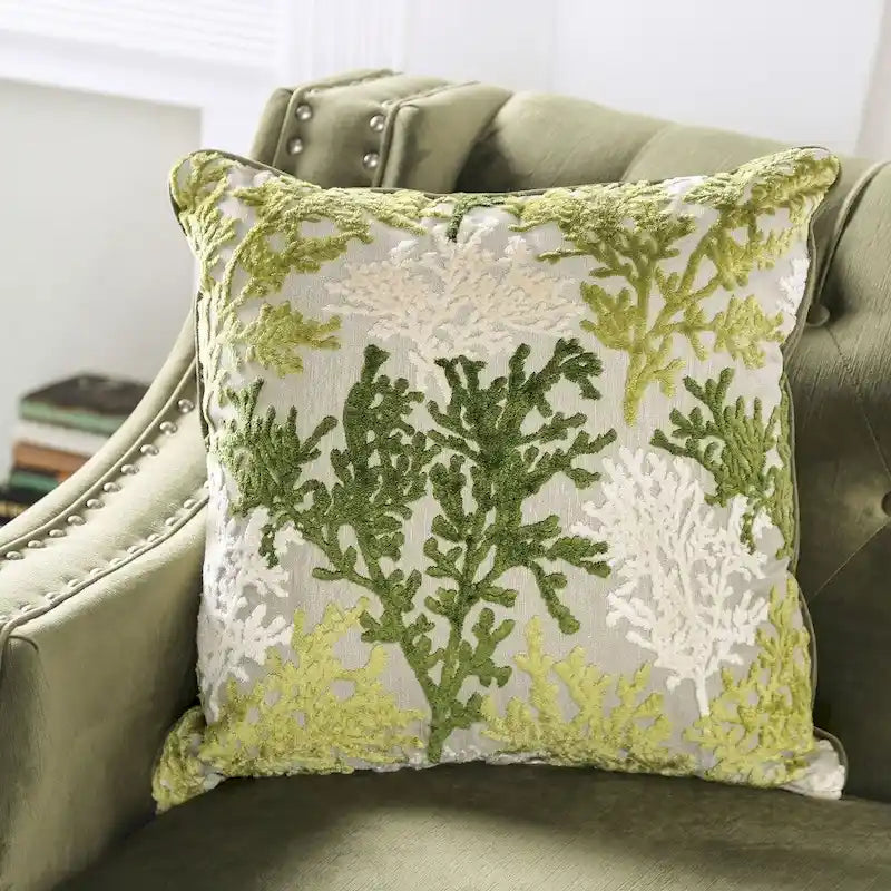 Causeuse rembourrée en microfibre vert olive de style transitionnel