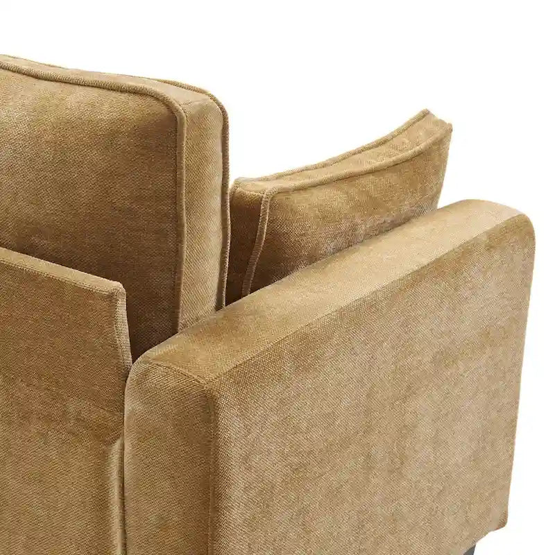 Canapé 3 places moderne 81" en velours côtelé avec base en bois pour salon