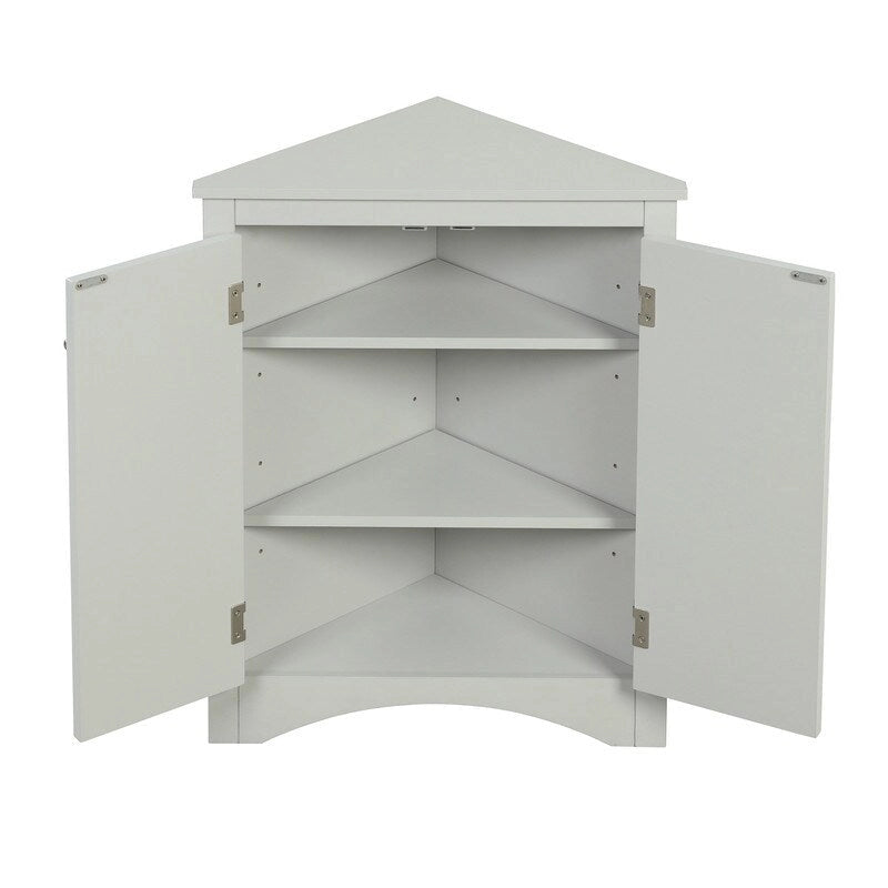 Meuble de Rangement d'Angle pour Salle de Bain avec Étagères Réglables, Meuble Autoportant, Meuble d'Appoint pour Salon