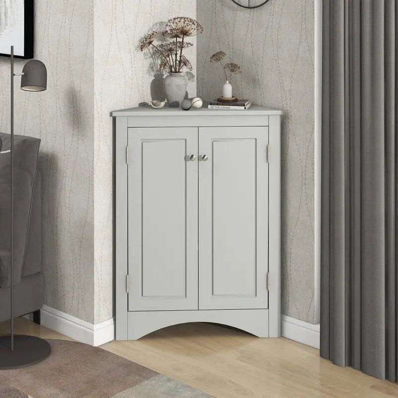 Meuble de Rangement d'Angle pour Salle de Bain avec Étagères Réglables, Meuble Autoportant, Meuble d'Appoint pour Salon