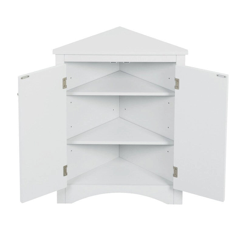 Meuble de Rangement d'Angle pour Salle de Bain avec Étagères Réglables, Meuble Autoportant, Meuble d'Appoint pour Salon