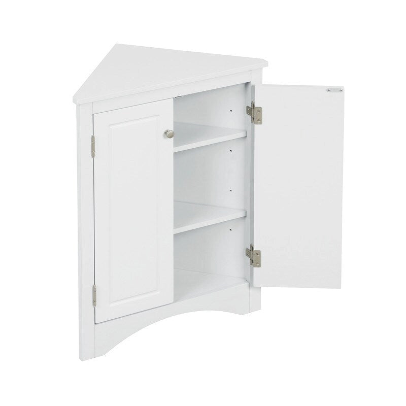Meuble de Rangement d'Angle pour Salle de Bain avec Étagères Réglables, Meuble Autoportant, Meuble d'Appoint pour Salon