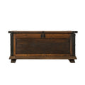 Table basse malle en bois de grange recyclé et fer forgé fait main, 91 cm de large