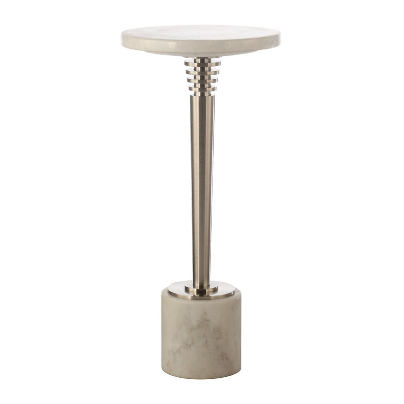 Table d'appoint ronde contemporaine en marbre sur pied