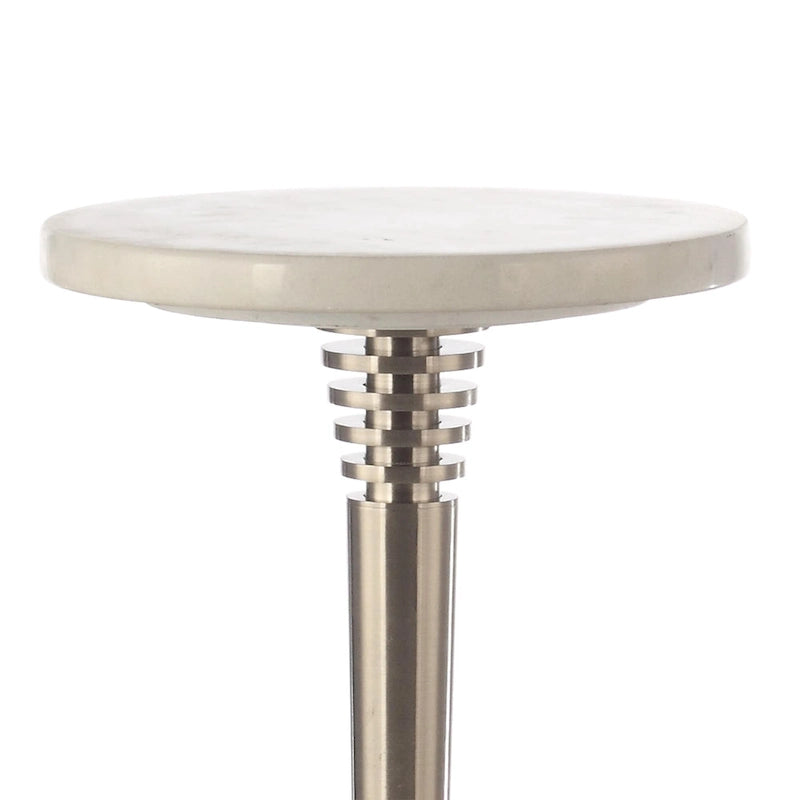 Table d'appoint ronde contemporaine en marbre sur pied